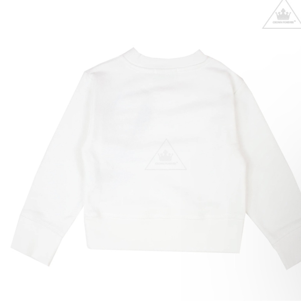 Kids White Sweatshirt w/ Blue Palm Tree Design luxury designer Stella McCartney - Picture 4 of 4
